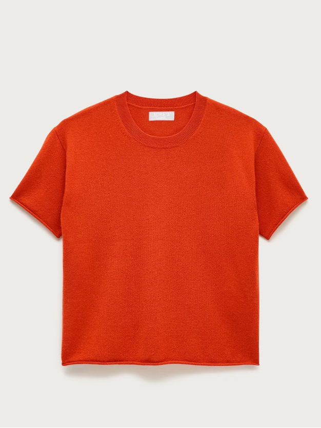 J Crew Burnished Rust Cashmere Relaxed T-Shirt